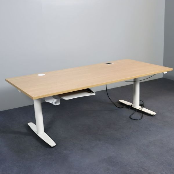 EFG sähköpöytä 180x90 cm - puu/valkoinen