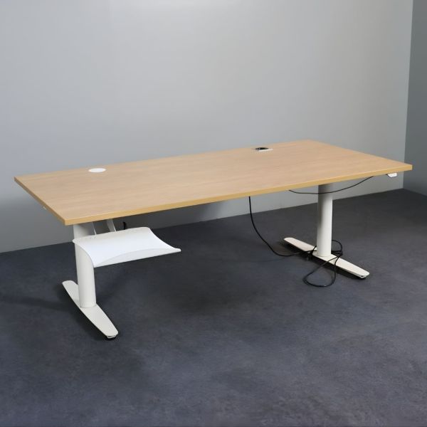 EFG sähköpöytä 180x90 cm - puu/valkoinen