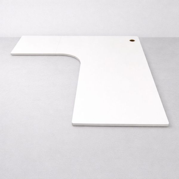 Kulmasähköpöydän kansi 180x200 cm – valkoinen, oikeakätinen