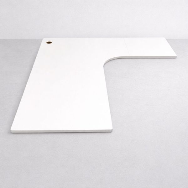 Kulmasähköpöydän kansi 180x200 cm – valkoinen, vasenkätinen