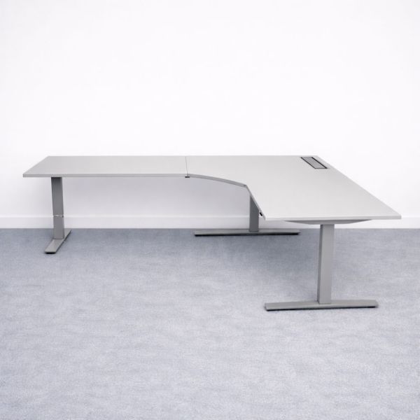 Kulmasähköpöytä 200x240 cm – vaaleanharmaa