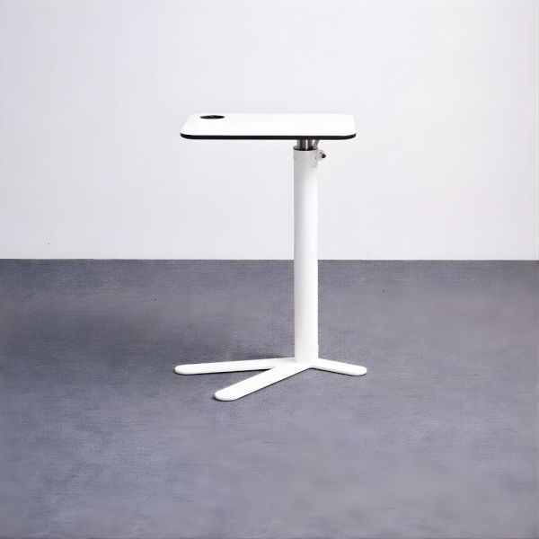 LoOk Industries Space Chicken tietokonepöytä – valkoinen, musta listoitus