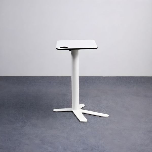 LoOk Industries Space Chicken tietokonepöytä – valkoinen, musta listoitus