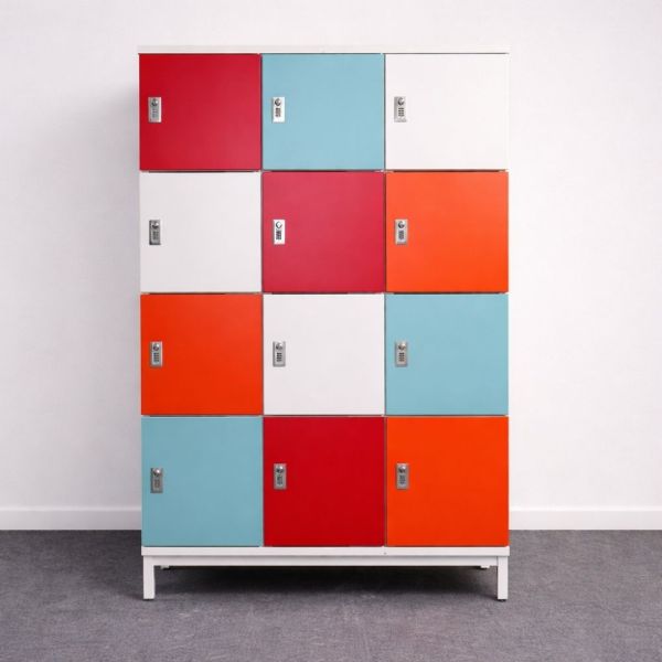 Lokerokaappi 12 lokeroa – monivärinen