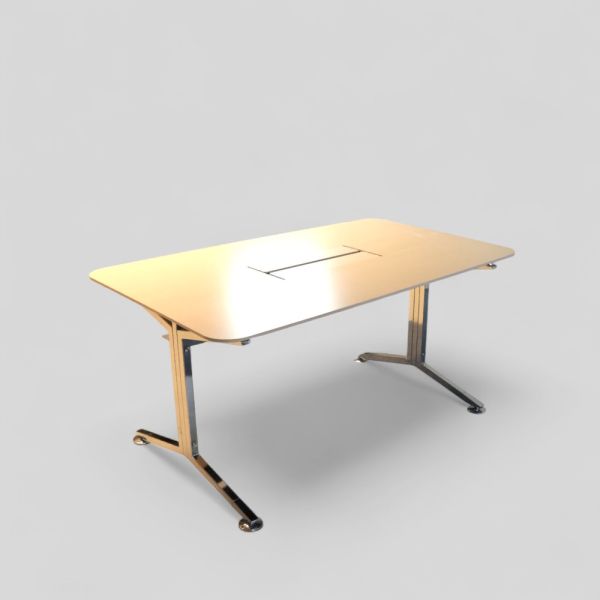 Martela-neuvottelupöytä 150 x 98 cm – vaalea puuviilu ja metallijalat