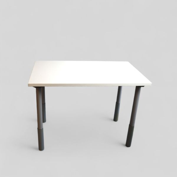 Isku apupöytä 100x45 cm - valkoinen kansi, harmaat jalat