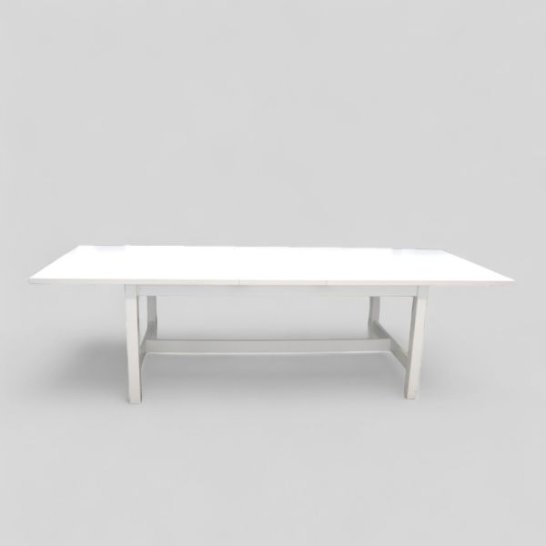 Neuvottelupöytä 220 x 100 cm + jatkopala 47 cm - valkoinen