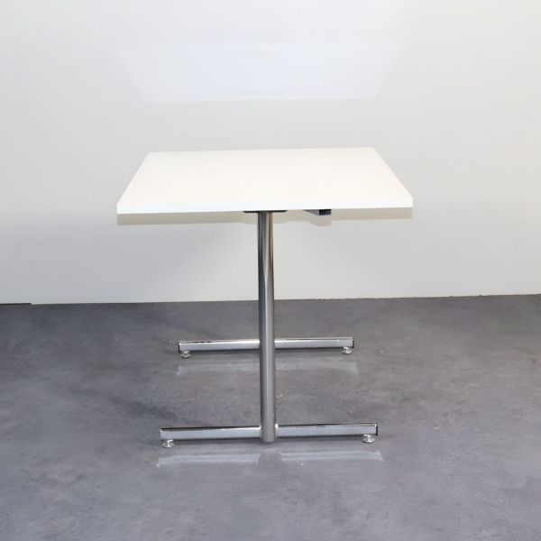 Pöytä 120x80 cm - valkoinen kansi, metallijalat