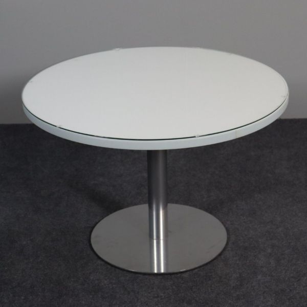 Pyöreä sohvapöytä, halkaisija 80 cm - valkoinen