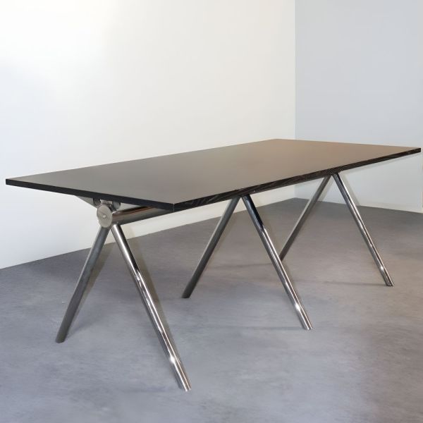 Neuvottelupöytä 190x92,5 cm – musta kansi, kromijalka