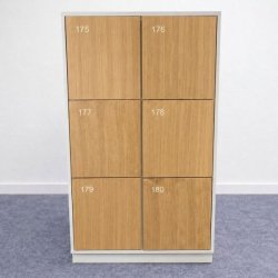 EFG lokerikkokaappi 6 ovea - tammi/valkoinen