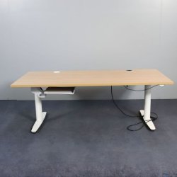 EFG sähköpöytä 180x90 cm - puu/valkoinen