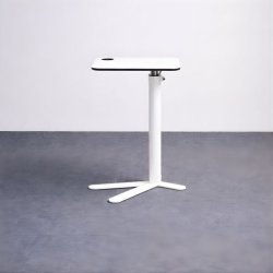 LoOk Industries Space Chicken tietokonepöytä – valkoinen, musta listoitus