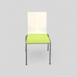 Isku-tuoli – valkoinen puuselkänoja, vihreä istuin