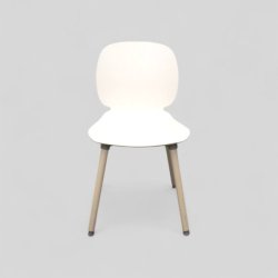 Tuoli – valkoinen istuin ja harmaat jalat