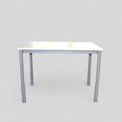 Martela-apupöytä, 100 x 60 cm - valkoinen kansi, harmaat jalat