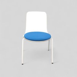 Materia-tuoli – valkoinen runko, sinivihreä istuin