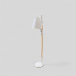 Lattiavalaisin 168 cm – valkoinen varjostin ja puurunko