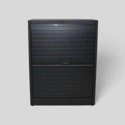 Metallinen rulokaappi, lukittava (106x80x46 cm) – musta