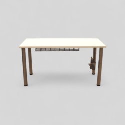 Sivupöytä 140x60x72 - valkoinen kansi, harmaat jalat