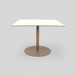 Pöytä 100 ×100x71 - valkoinen kansi, metallijalka