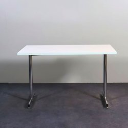 Pöytä 120x80 cm - valkoinen kansi, metallijalat