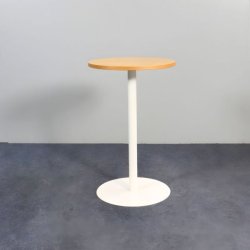 Pystypöytä, halkaisija 60 cm - puu/valkoinen